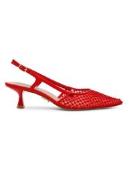 Steve Madden Czółenka w kolorze czerwonym rozmiar: 38. Czerwone czółenka Steve Madden, bez wzorów, klasyczne, bez obcasa, bez zapięcia. Za 236.61 zł.