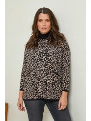 Curvy Lady Sweter w kolorze czarno-karmelowym rozmiar: 40/42. Brązowe swetry Curvy Lady, bez wzorów, klasyczne, bez ramiączek. Za 88.43 zł.