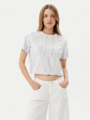Guess T-Shirt V5GI19 I3Z14 Fioletowy Regular Fit. Fioletowe t-shirty Guess, xxs, z aplikacjami, z bawełny, bez kołnierzyka, bez ramiączek. Za 136.00 zł.