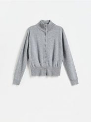 Wełniany sweter z domieszką kaszmiru - szary. Szare swetry Reserved, l, bez wzorów, z dzianiny, bez ramiączek. Za 199.99 zł.