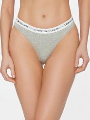 Tommy Hilfiger Stringi UW0UW03835 Szary. Szare stringi Tommy Hilfiger, bez wzorów, z bawełny. Za 59.99 zł.