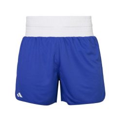 Krótkie spodenki bokserskie dla kobiet adidas. Niebieskie szorty adidas, bez wzorów, sportowe. Za 161.50 zł.