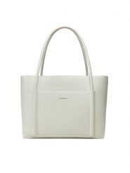 Calvin Klein Torebka Ck Linn Medium Shopper K60K613110 Biały. Białe shopper bag Calvin Klein, bez wzorów, ze skóry, bez dodatków. Za 359.99 zł.