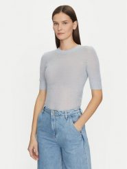 BOSS Sweter 50530718 Błękitny Slim Fit. Niebieskie swetry Boss, s, bez wzorów, z syntetyku, bez ramiączek. Za 449.99 zł.