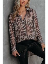 Milan Kiss Koszula w kolorze brązowo-czarnym rozmiar: XL. Brązowe koszule Milan Kiss, xl, bez wzorów, bez kołnierzyka, bez ramiączek. Za 128.25 zł.