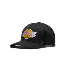 Czapka snapback klasyczna Los Angeles Lakers. Czarne czapki z daszkiem Mitchell & Ness, bez wzorów, klasyczne. Za 198.50 zł.