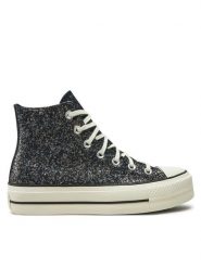 Converse Trampki Chuck Taylor All Star Lift Platform Glitter A09551C 401 Czarny. Czarne trampki Converse, bez wzorów, z materiału, retro, bez zapięcia. Za 449.99 zł.