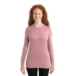 Bluza termoaktywna damska icebreaker 200 Oasis Crewe. Czerwone bielizna termoaktywna damska Icebreaker, bez wzorów, bez ramiączek, narciarskie. Za 279.99 zł.