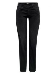 ONLY Dżinsy - Regular fit - w kolorze czarnym rozmiar: S/L32. Czarne jeansy ONLY, l, z aplikacjami, ze skóry, klasyczne, z podwyższonym stanem. Za 96.60 zł.