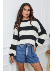 So Cachemire Sweter "Bech" w kolorze czarno-białym rozmiar: M. Białe swetry So Cachemire, m, bez wzorów, z kaszmiru, bez ramiączek. Za 240.43 zł.