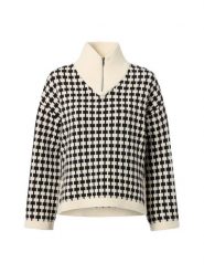 Msch Copenhagen Wełniany sweter - MSCHAmaria Kobiety Wełna biały|czarny, XS/S. Białe swetry MSCH Copenhagen, s, bez wzorów, z wełny, eleganckie, bez ramiączek. Za 329.95 zł.