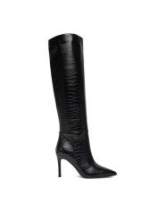 Eva Minge Kozaki EO-ELIA-GLC1014-19.5-361-4 Czarny. Czarne kozaki Eva Minge, bez wzorów, ze skóry, bez obcasa, na szpilce, bez zapięcia. Za 639.99 zł.