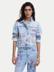 Desigual Kurtka jeansowa Los Angeles 25SWED03 Niebieski Regular Fit. Niebieskie kurtki Desigual, xs, bez wzorów, z bawełny, bez kaptura. Za 349.99 zł.