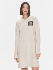 Liu Jo Sukienka dzianinowa 5F3036 MA08O Beżowy Regular Fit. Brązowe sukienki Liu Jo, m, bez wzorów, z dzianiny, bez kołnierzyka, bez ramiączek. Za 399.99 zł.