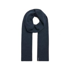 Dzianinowy szalik z logo dla kobiet Superdry Essential. Niebieskie szaliki i kominy Superdry, bez wzorów, z dzianiny, eleganckie. Za 152.45 zł.