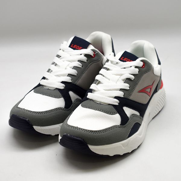 Buty sportowe MORENO biało-szare. Białe buty do biegania LEGEA, bez wzorów, z materiału, bez zapięcia, do biegania. Za 127.90 zł.