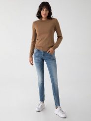 LTB Dżinsy "Molly" - Skinny fit - w kolorze niebieskim rozmiar: W30/L32. Niebieskie jeansy LTB, l, z aplikacjami, ze skóry, klasyczne, z podwyższonym stanem. Za 163.26 zł.