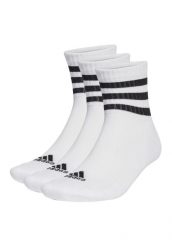 Skarpety adidas 3-Stripes Cushioned Sportswear Mid-Cut Socks 3P. Białe skarpetki adidas, bez wzorów, z bawełny. Za 49.00 zł.