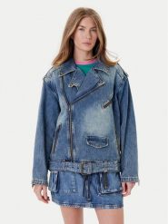 Guess Kurtka jeansowa W5YN70 D4XYZ Niebieski Regular Fit. Niebieskie kurtki Guess, xs, z aplikacjami, z jeansu, bez kaptura. Za 599.99 zł.