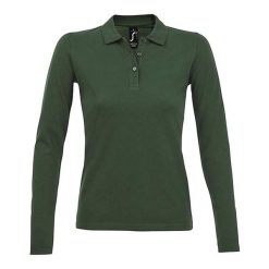 Damska Koszulka Polo Z Długim Rękawem Perfect Pique. Zielone t-shirty sportowe SOL'S, s, bez wzorów, bez ramiączek. Za 84.99 zł.