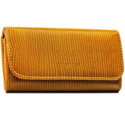 Brązowy, poziomy portfel damski ze skóry ekologicznej zamykany zatrzaskiem - 4U Cavaldi. Brązowe portfele 4U Cavaldi, bez wzorów, ze skóry ekologicznej. Za 45.00 zł.