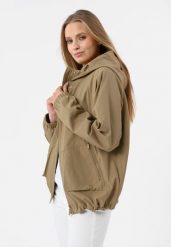 Luźna kurtka z kapturem J-AFINIS. Brązowe kurtki przejściowe sportowe Volcano, na wiosnę, m, bez wzorów, z materiału, z kapturem. Za 299.99 zł.
