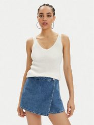 Vero Moda Top New Lex Sun 10281877 Biały Regular Fit. Białe topy Vero Moda, xs, bez wzorów, z wiskozy, bez kołnierzyka, bez ramiączek. Za 69.99 zł.