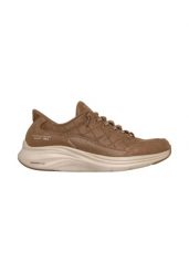 Buty do chodzenia damskie Skechers Contour Foam Slip-Ins. Brązowe buty treningowe Skechers, bez wzorów, z materiału, bez zapięcia, trekkingowe. Za 501.00 zł.