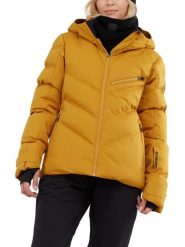 Damska kurtka narciarska Fundango Elyra Padded. Brązowe kurtki narciarskie FUNDANGO, na zimę, l, bez wzorów, z materiału, bez kaptura, narciarskie. Za 499.00 zł.