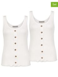 Sky Rebel Topy (2 szt.) w kolorze białym rozmiar: M. Białe topy Sky Rebel, m, bez wzorów, prążkowane, bez kołnierzyka, bez ramiączek. Za 83.03 zł.