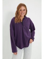 Trendyol Bluza w kolorze fioletowym rozmiar: M. Różowe bluzy Trendyol, m, bez wzorów, bez ramiączek, bez kaptura. Za 78.99 zł.