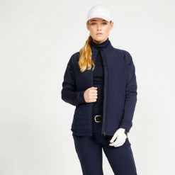 Kurtka do golfa damska Inesis CW500 ciepła. Niebieskie kurtki INESIS, l, bez wzorów, z elastanu, sportowe, bez kaptura. Za 229.99 zł.