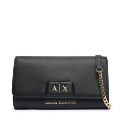 Torebka Armani Exchange. Czarne kopertówki Armani Exchange, bez wzorów, wizytowe, bez dodatków. Za 429.99 zł.