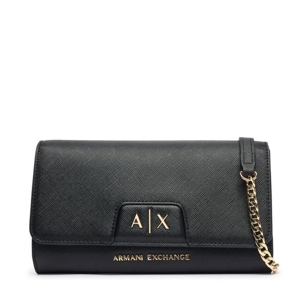 Torebka Armani Exchange. Czarne kopertówki Armani Exchange, bez wzorów, wizytowe, bez dodatków. Za 429.99 zł.