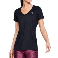 Koszulka z krótkim rękawem Damska Under Armour Tech SSV Solid Czarny. Czarne t-shirty sportowe Under Armour, bez wzorów, bez ramiączek. Za 101.80 zł.