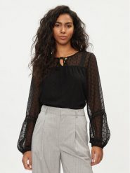Vila Bluzka Edee 14079577 Czarny Regular Fit. Czarne bluzki Vila, bez wzorów, z syntetyku, bez kołnierzyka, bez ramiączek. Za 119.99 zł.