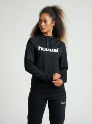 Bluza sportowa z kapturem damska Hummel Go Cotton Logo Hoodie Woman. Czarne bluzy z kapturem Hummel, s, bez wzorów, z bawełny, z kapturem, do piłki ręcznej. Za 211.95 zł.