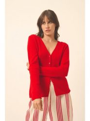 Just Cashmere Kaszmirowy kardigan "Norma" w kolorze czerwonym rozmiar: S. Czerwone swetry Just Cashmere, s, bez wzorów, z kaszmiru, bez ramiączek. Za 348.90 zł.