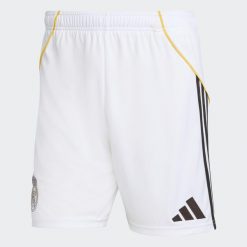 Spodenki piłkarskie ADIDAS Real Madryt 25/26 Domowe. Szorty sportowe adidas, z aplikacjami, z materiału, z standardowym stanem, na fitness i siłownię. Za 129.98 zł.