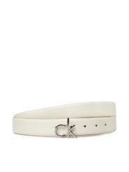 Calvin Klein Pasek Damski Ck Buckle Belt 3.0_Smooth K60K613156 Biały. Białe paski Calvin Klein, bez wzorów, ze skóry. Za 139.99 zł.
