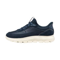 Buty sportowe damskie Geox Spherica Plus. Niebieskie buty treningowe Geox, bez wzorów, z zamszu, bez zapięcia, trekkingowe. Za 443.00 zł.