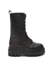 Calvin Klein Jeans Sztyblety Flatform Lace Up Boot Mg Lth YW0YW01544 Brązowy. Brązowe botki Calvin Klein Jeans, bez wzorów, z jeansu, bez obcasa, na płaskiej podeszwie, bez zapięcia. Za 399.99 zł.