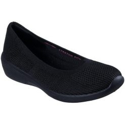 Baleriny damskie Skechers Arya Fancy You. Czarne buty sportowe lifestyle Skechers, bez wzorów, sportowe, bez zapięcia. Za 390.00 zł.
