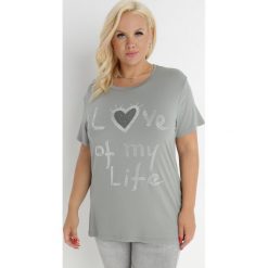 Jasnozielony T-shirt Ionane. Zielone t-shirty Born2be, plus size, bez wzorów, z jeansu, bez kołnierzyka, bez ramiączek. W wyprzedaży za 39.99 zł.