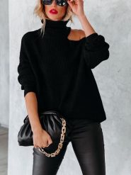 Milan Kiss Golf w kolorze czarnym rozmiar: L. Czarne swetry Milan Kiss, l, bez wzorów, bez ramiączek. Za 130.99 zł.