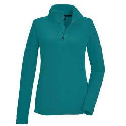 Bluza damska Killtec KSW 101 WMN FLC SHRT. Niebieskie bluzy Killtec, s, bez wzorów, sportowe, bez ramiączek, bez kaptura. W wyprzedaży za 89.99 zł.