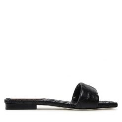 Klapki Pollini. Czarne klapki Pollini, bez wzorów, bez obcasa, bez zapięcia. Za 1,269.00 zł.