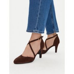 Szpilki JENNY. Brązowe czółenka Jenny, bez wzorów, bez obcasa, na szpilce, bez zapięcia. Za 129.99 zł.