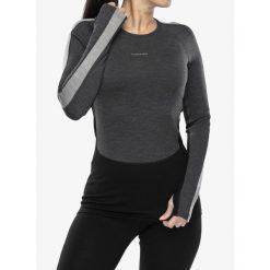 Bluza termoaktywna damska Icebreaker 260 ZoneKnit LS Crewe. Szare bielizna termoaktywna damska Icebreaker, na zimę, l, bez wzorów, bez kaptura, narciarskie. Za 392.99 zł.