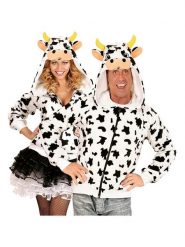 Carnival Party Polarowa kurtka kostiumowa "Cow" w kolorze czarno-kremowym rozmiar: L/XL. Brązowe kurtki Carnival Party, l, bez wzorów, z polaru, bez kaptura. Za 69.99 zł.